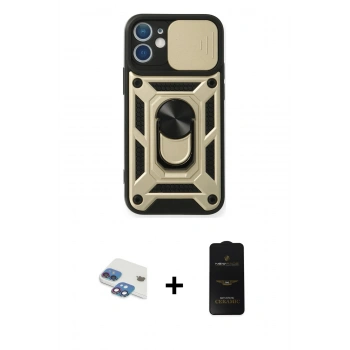 MARSİLYAN™- iPhone 11 Kılıf Ahenk Klasik - Siyah 6D Antistatik Mat Seramik Hayalet Nano Ekran Koruyucu + Pers Alüminyum Kamera Lens - GI