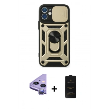 MARSİLYAN™- iPhone 11 Kılıf Ahenk Klasik - Siyah 6D Antistatik Mat Seramik Hayalet Nano Ekran Koruyucu + Raze Metal Kamera Lens - MR