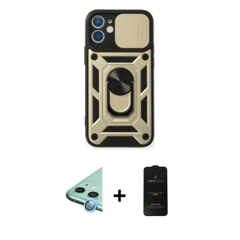 MARSİLYAN™- iPhone 11 Kılıf Ahenk Klasik - Siyah 6D Antistatik Mat Seramik Hayalet Nano Ekran Koruyucu + Raze Metal Kamera Lens - MI