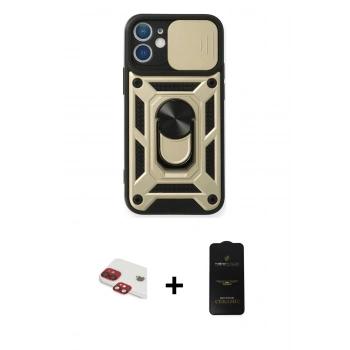 MARSİLYAN™- iPhone 11 Kılıf Ahenk Klasik - Siyah 6D Antistatik Mat Seramik Hayalet Nano Ekran Koruyucu + Pers Alüminyum Kamera Lens - KI