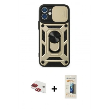 MARSİLYAN™- iPhone 11 Kılıf Ahenk Klasik - Siyah 6D Mat Seramik Hayalet Nano Ekran Koruyucu + Pers Alüminyum Kamera Lens - KI