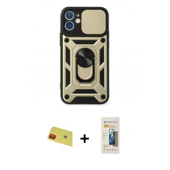MARSİLYAN™- iPhone 11 Kılıf Ahenk Klasik - Siyah 6D Mat Seramik Hayalet Nano Ekran Koruyucu + Rainbow Kamera Lens Koruma Cam - KI