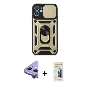 MARSİLYAN™- iPhone 11 Kılıf Ahenk Klasik - Siyah 6D Mat Seramik Hayalet Nano Ekran Koruyucu + Raze Metal Kamera Lens - MR