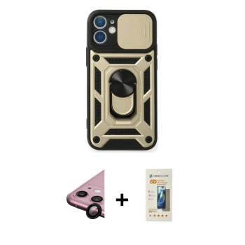 MARSİLYAN™- iPhone 11 Kılıf Ahenk Klasik - Siyah 6D Mat Seramik Hayalet Nano Ekran Koruyucu + Raze Metal Kamera Lens - SH