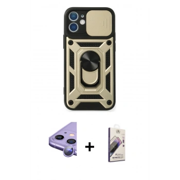 MARSİLYAN™- iPhone 11 Kılıf Ahenk Klasik - Siyah Bilvis 3D Mat Cam Ekran Koruyucu + Raze Metal Kamera Lens - MR