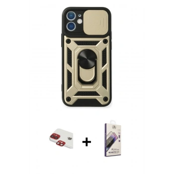 MARSİLYAN™- iPhone 11 Kılıf Ahenk Klasik - Siyah Bilvis 3D Mat Cam Ekran Koruyucu + Pers Alüminyum Kamera Lens - KI