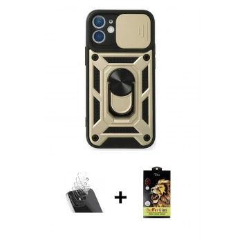 MARSİLYAN™- iPhone 11 Kılıf Ahenk Klasik - Siyah Buffer Cam Ekran Koruyucu + Kamera Lens Koruma Cam - SF