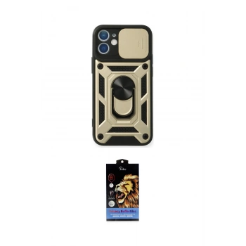 MARSİLYAN™- iPhone 11 Kılıf Ahenk Klasik - Siyah Buffer Hayalet Cam Ekran Koruyucu