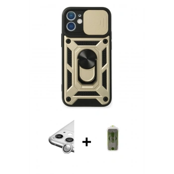 MARSİLYAN™- iPhone 11 Kılıf Ahenk Klasik - Siyah Joko Magic 5D Hayalet Cam + Raze Metal Kamera Lens - GS