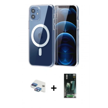 MARSİLYAN™- iPhone 11 Kılıf Ahenk Minimal Serisi - Şeffaf 360 Full Body Arka Koruyucu + Pers Alüminyum Kamera Lens - GI