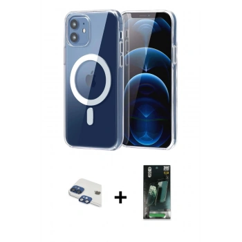 MARSİLYAN™- iPhone 11 Kılıf Ahenk Minimal Serisi - Şeffaf 360 Full Body Arka Koruyucu + Pers Alüminyum Kamera Lens - LT