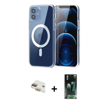 MARSİLYAN™- iPhone 11 Kılıf Ahenk Minimal Serisi - Şeffaf 360 Full Body Arka Koruyucu + Pers Alüminyum Kamera Lens - GD