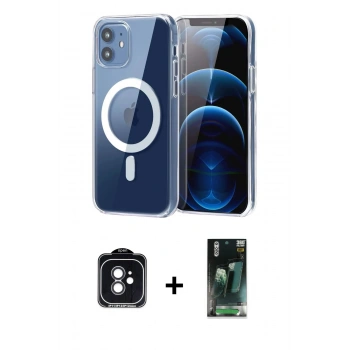MARSİLYAN™- iPhone 11 Kılıf Ahenk Minimal Serisi - Şeffaf 360 Full Body Arka Koruyucu + PVD Metal Kamera Lens - SH