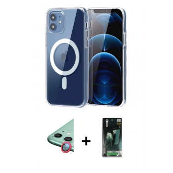MARSİLYAN™- iPhone 11 Kılıf Ahenk Minimal Serisi - Şeffaf 360 Full Body Arka Koruyucu + Raze Metal Kamera Lens - KI