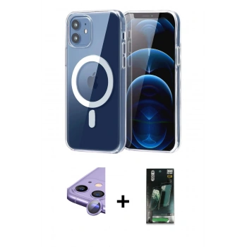 MARSİLYAN™- iPhone 11 Kılıf Ahenk Minimal Serisi - Şeffaf 360 Full Body Arka Koruyucu + Raze Metal Kamera Lens - MR