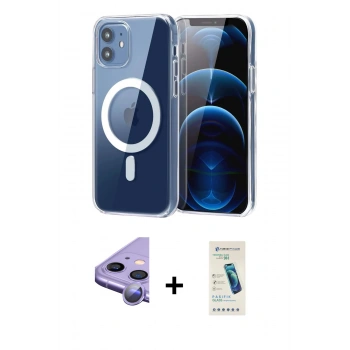 MARSİLYAN™- iPhone 11 Kılıf Ahenk Minimal Serisi - Şeffaf Pasifik Cam Ekran Koruyucu + Raze Metal Kamera Lens - MR