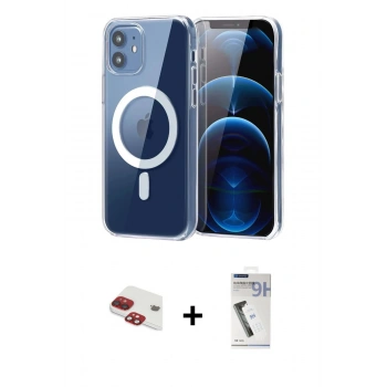 MARSİLYAN™- iPhone 11 Kılıf Ahenk Minimal Serisi - Şeffaf Uv Polymer Nano Ekran Koruyucu + Pers Alüminyum Kamera Lens - KI