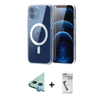 MARSİLYAN™- iPhone 11 Kılıf Ahenk Minimal Serisi - Şeffaf Uv Polymer Nano Ekran Koruyucu + Raze Metal Kamera Lens - MI