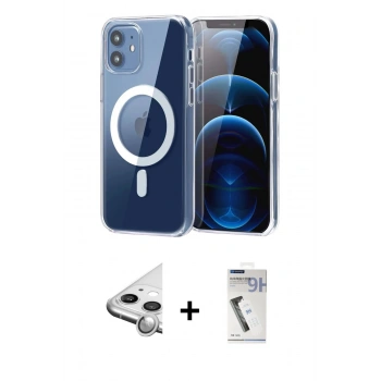 MARSİLYAN™- iPhone 11 Kılıf Ahenk Minimal Serisi - Şeffaf Uv Polymer Nano Ekran Koruyucu + Raze Metal Kamera Lens - GS