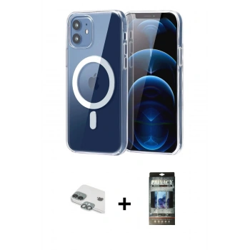 MARSİLYAN™- iPhone 11 Kılıf Ahenk Minimal Serisi - Siyah 34D Hayalet Izgaralı Cam + Pers Alüminyum Kamera Lens - YL