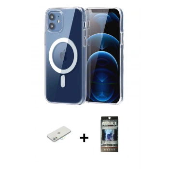 MARSİLYAN™- iPhone 11 Kılıf Ahenk Minimal Serisi - Siyah 34D Hayalet Izgaralı Cam + Renkli Kamera Lens Koruma Cam - SI