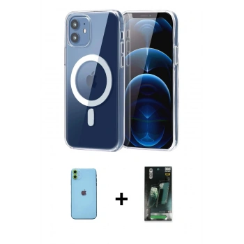 MARSİLYAN™- iPhone 11 Kılıf Ahenk Minimal Serisi - Siyah 360 Mat Full Body Arka Koruyucu + Neon Fosforlu Kamera Lens - YL