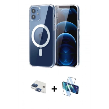 MARSİLYAN™- iPhone 11 Kılıf Ahenk Minimal Serisi - Siyah 3D Antistatik Cam Ekran Koruyucu + Pers Alüminyum Kamera Lens - LT