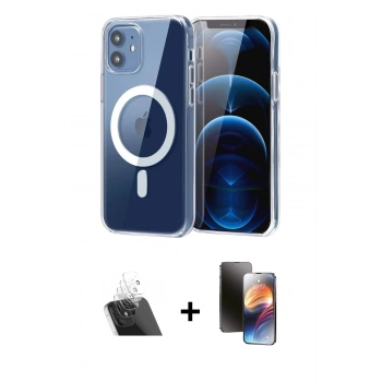 MARSİLYAN™- iPhone 11 Kılıf Ahenk Minimal Serisi - Siyah 3D Antistatik Mat Seramik Nano Ekran Koruyucu + Kamera Lens Koruma Cam - SF
