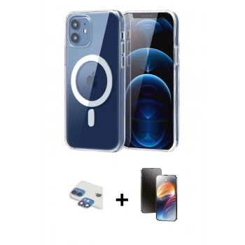 MARSİLYAN™- iPhone 11 Kılıf Ahenk Minimal Serisi - Siyah 3D Antistatik Mat Seramik Nano Ekran Koruyucu + Pers Alüminyum Kamera Lens - GI