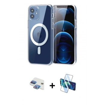 MARSİLYAN™- iPhone 11 Kılıf Ahenk Minimal Serisi - Siyah 3D Antistatik Seramik Nano Ekran Koruyucu + Pers Alüminyum Kamera Lens - GI