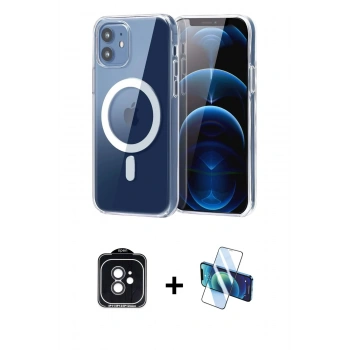 MARSİLYAN™- iPhone 11 Kılıf Ahenk Minimal Serisi - Siyah 3D Antistatik Seramik Nano Ekran Koruyucu + PVD Metal Kamera Lens - SH