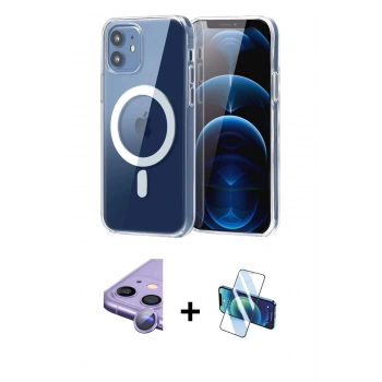 MARSİLYAN™- iPhone 11 Kılıf Ahenk Minimal Serisi - Siyah 3D Antistatik Seramik Nano Ekran Koruyucu + Raze Metal Kamera Lens - MR