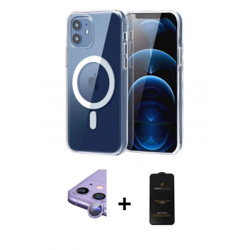 MARSİLYAN™- iPhone 11 Kılıf Ahenk Minimal Serisi - Siyah 6D Antistatik Mat Seramik Hayalet Nano Ekran Koruyucu + Raze Metal Kamera Lens - MR