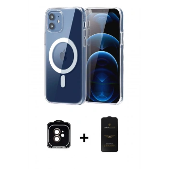 MARSİLYAN™- iPhone 11 Kılıf Ahenk Minimal Serisi - Siyah 6D Antistatik Mat Seramik Hayalet Nano Ekran Koruyucu + PVD Metal Kamera Lens - TU