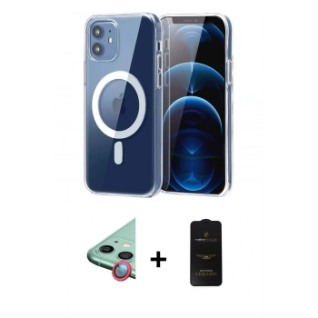 MARSİLYAN™- iPhone 11 Kılıf Ahenk Minimal Serisi - Siyah 6D Antistatik Mat Seramik Hayalet Nano Ekran Koruyucu + Raze Metal Kamera Lens - KI