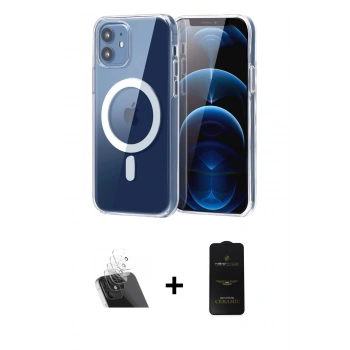 MARSİLYAN™- iPhone 11 Kılıf Ahenk Minimal Serisi - Siyah 6D Antistatik Mat Seramik Hayalet Nano Ekran Koruyucu + Kamera Lens Koruma Cam - SF
