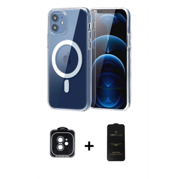 MARSİLYAN™- iPhone 11 Kılıf Ahenk Minimal Serisi - Siyah 6D Antistatik Mat Seramik Hayalet Nano Ekran Koruyucu + PVD Metal Kamera Lens - SH