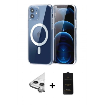 MARSİLYAN™- iPhone 11 Kılıf Ahenk Minimal Serisi - Siyah 6D Antistatik Mat Seramik Hayalet Nano Ekran Koruyucu + Raze Metal Kamera Lens - GS
