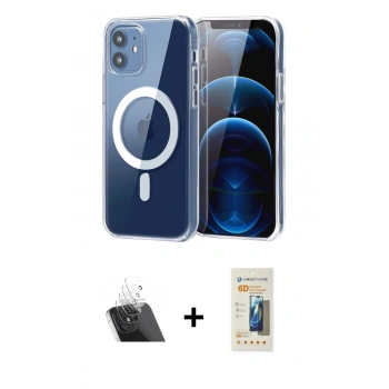 MARSİLYAN™- iPhone 11 Kılıf Ahenk Minimal Serisi - Siyah 6D Mat Seramik Hayalet Nano Ekran Koruyucu + Kamera Lens Koruma Cam - SF
