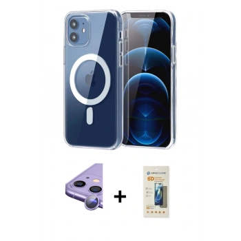 MARSİLYAN™- iPhone 11 Kılıf Ahenk Minimal Serisi - Siyah 6D Mat Seramik Hayalet Nano Ekran Koruyucu + Raze Metal Kamera Lens - MR