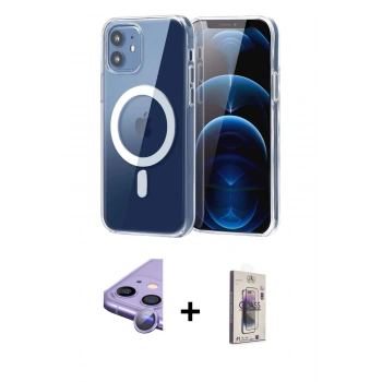 MARSİLYAN™- iPhone 11 Kılıf Ahenk Minimal Serisi - Siyah Bilvis 3D Cam Ekran Koruyucu + Raze Metal Kamera Lens - MR