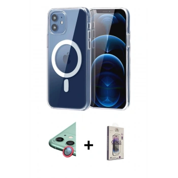 MARSİLYAN™- iPhone 11 Kılıf Ahenk Minimal Serisi - Siyah Bilvis 3D Cam Ekran Koruyucu + Raze Metal Kamera Lens - KI