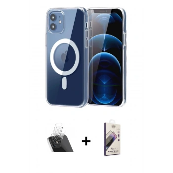 MARSİLYAN™- iPhone 11 Kılıf Ahenk Minimal Serisi - Siyah Bilvis 3D Mat Cam Ekran Koruyucu + Kamera Lens Koruma Cam - SF