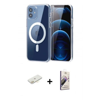 MARSİLYAN™- iPhone 11 Kılıf Ahenk Minimal Serisi - Siyah Bilvis 3D Mat Cam Ekran Koruyucu + Renkli Kamera Lens Koruma Cam - SI