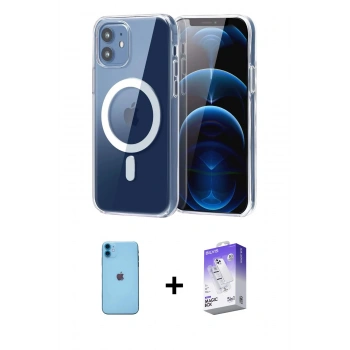 MARSİLYAN™- iPhone 11 Kılıf Ahenk Minimal Serisi - Siyah Bilvis 5in1 3D Magic Cam Ekran Koruyucu + Neon Fosforlu Kamera Lens - MI