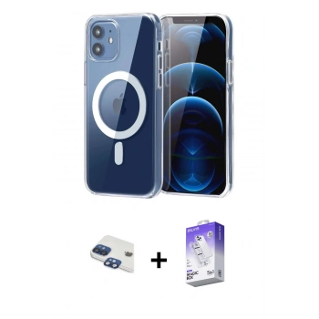MARSİLYAN™- iPhone 11 Kılıf Ahenk Minimal Serisi - Siyah Bilvis 5in1 3D Magic Cam Ekran Koruyucu + Pers Alüminyum Kamera Lens - LT