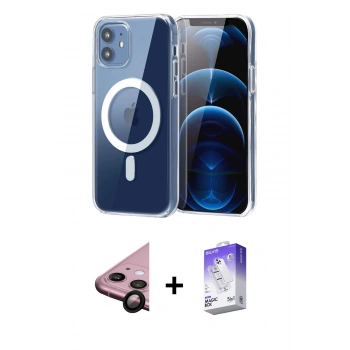 MARSİLYAN™- iPhone 11 Kılıf Ahenk Minimal Serisi - Siyah Bilvis 5in1 3D Magic Cam Ekran Koruyucu + Raze Metal Kamera Lens - SH