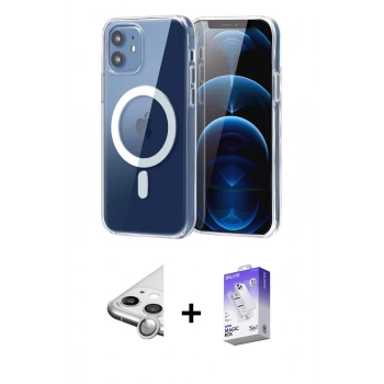MARSİLYAN™- iPhone 11 Kılıf Ahenk Minimal Serisi - Siyah Bilvis 5in1 3D Magic Cam Ekran Koruyucu + Raze Metal Kamera Lens - GS