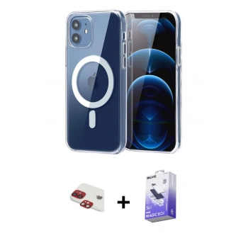 MARSİLYAN™- iPhone 11 Kılıf Ahenk Minimal Serisi - Siyah Bilvis 5in1 5D Magic Hayalet Cam Ekran Koruyucu + Pers Alüminyum Kamera Lens - KI
