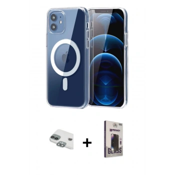 MARSİLYAN™- iPhone 11 Kılıf Ahenk Minimal Serisi - Siyah Bilvis Hayalet Cam Ekran Koruyucu + Pers Alüminyum Kamera Lens - YL